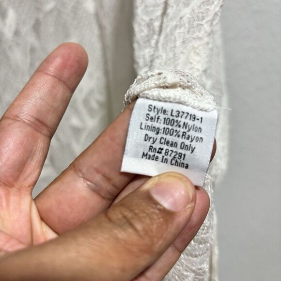 NWT Johnny Was Jade Cream Sawyer Lace Midi Dress Short Sleeve Boho Dress Medium - Picture 7 of 10